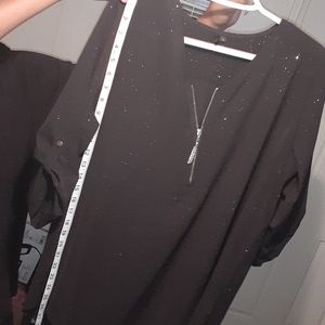 Black blouse with silver glitter and quarter zippe